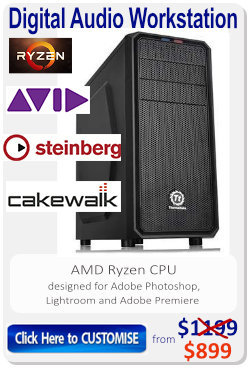 AMD Ryzen CPU & DDR4 - PRO Audio system for Music Production with LOW NOISE Sound solutions available.
