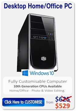 Pre-configured gaming computer, with graphics card.