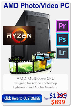 AMD Ryzen Multicore Photo Video Editing Computer